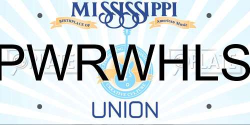 PWRWHLS Mississippi License Plate