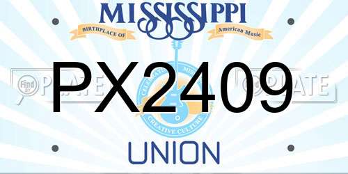PX2409 Mississippi License Plate