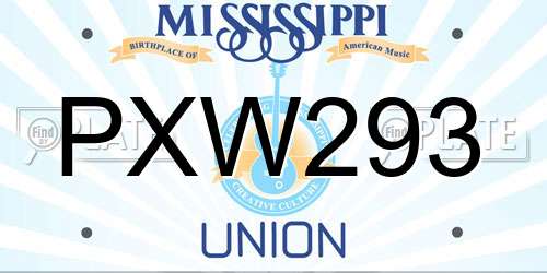 PXW293 Mississippi License Plate