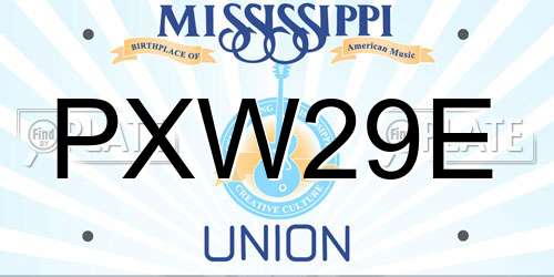 PXW29E Mississippi License Plate