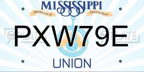 PXW79E Mississippi License Plate