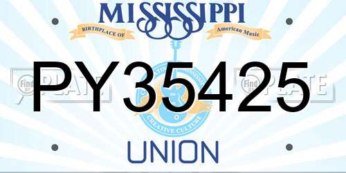 PY35425 Mississippi License Plate