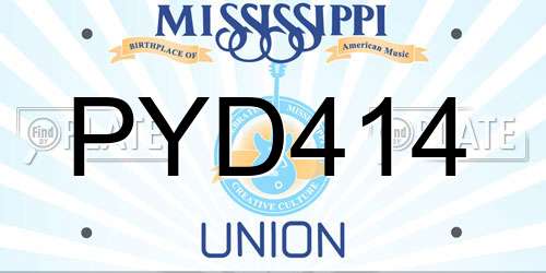 PYD414 Mississippi License Plate