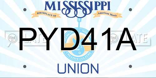 PYD41A Mississippi License Plate