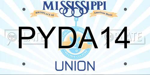 PYDA14 Mississippi License Plate