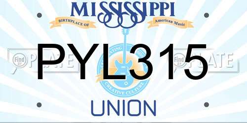 PYL315 Mississippi License Plate