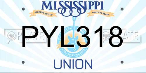 PYL318 Mississippi License Plate
