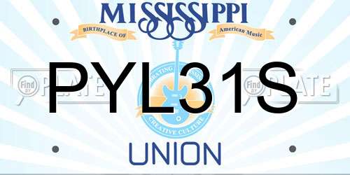 PYL31S Mississippi License Plate