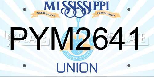 PYM2641 Mississippi License Plate