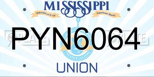 PYN6064 Mississippi License Plate