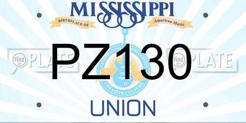 PZ130 Mississippi License Plate
