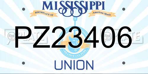 PZ23406 Mississippi License Plate