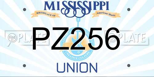 PZ256 Mississippi License Plate