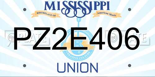 PZ2E406 Mississippi License Plate