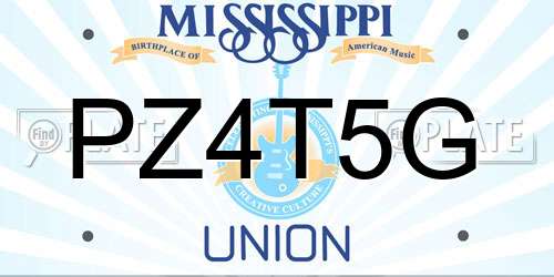 PZ4T5G Mississippi License Plate