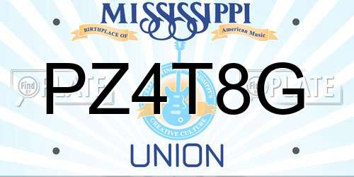 PZ4T8G Mississippi License Plate