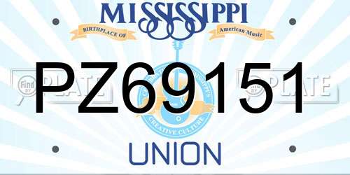 PZ69151 Mississippi License Plate