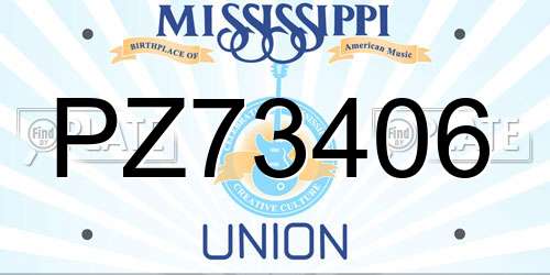 PZ73406 Mississippi License Plate