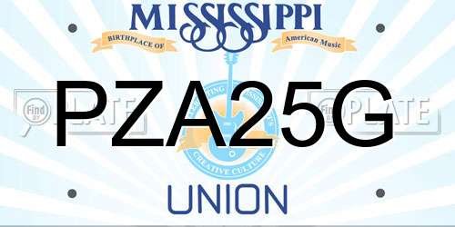 PZA25G Mississippi License Plate