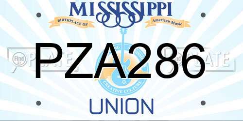 PZA286 Mississippi License Plate