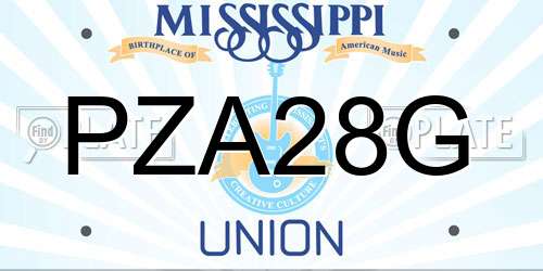 PZA28G Mississippi License Plate