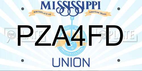 PZA4FD Mississippi License Plate