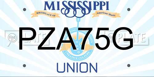 PZA75G Mississippi License Plate