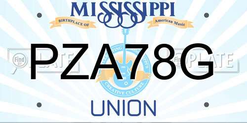 PZA78G Mississippi License Plate