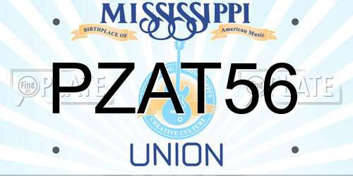 PZAT56 Mississippi License Plate