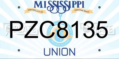 PZC8135 Mississippi License Plate