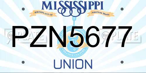 PZN5677 Mississippi License Plate