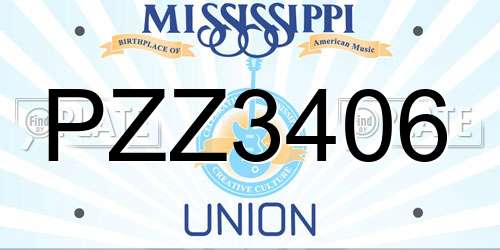 PZZ3406 Mississippi License Plate