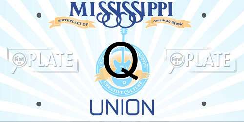 Q Mississippi License Plate
