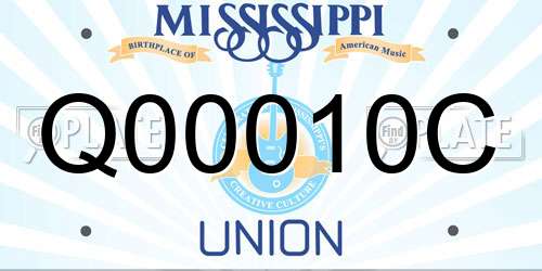 Q00010C Mississippi License Plate