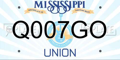 Q007GO Mississippi License Plate