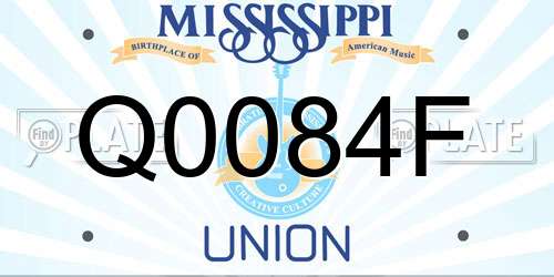 Q0084F Mississippi License Plate