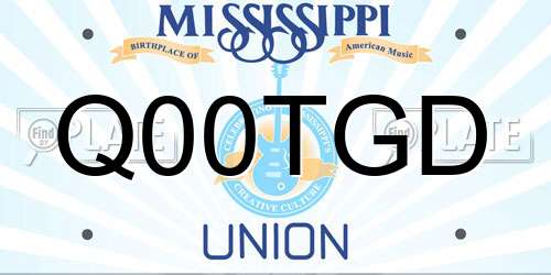 Q00TGD Mississippi License Plate