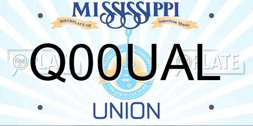Q00UAL Mississippi License Plate