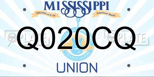 Q020CQ Mississippi License Plate