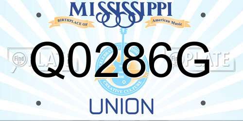 Q0286G Mississippi License Plate