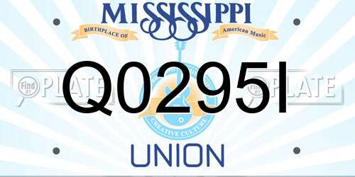 Q0295I Mississippi License Plate
