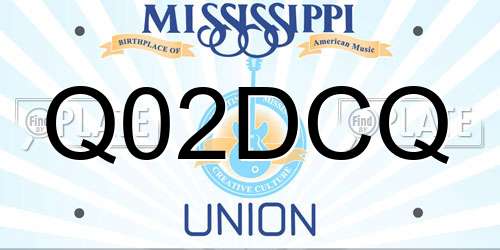 Q02DCQ Mississippi License Plate