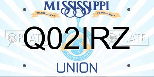 Q02IRZ Mississippi License Plate