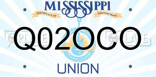 Q02OCO Mississippi License Plate