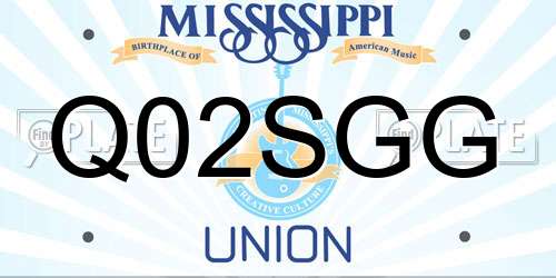 Q02SGG Mississippi License Plate