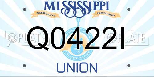 Q0422I Mississippi License Plate