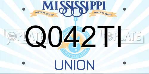 Q042TI Mississippi License Plate