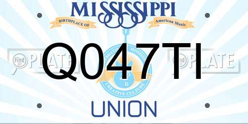 Q047TI Mississippi License Plate