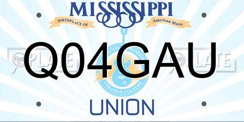 Q04GAU Mississippi License Plate