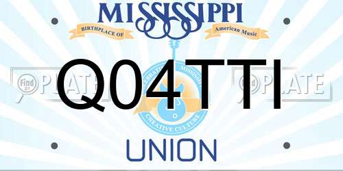 Q04TTI Mississippi License Plate